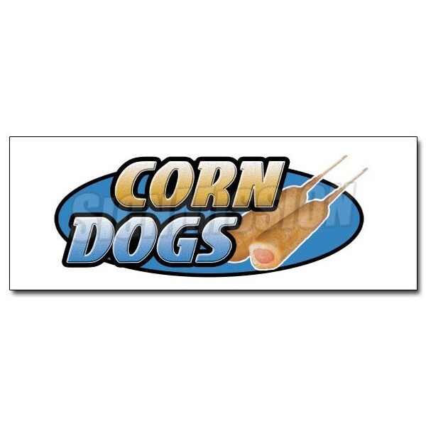 Signmission 12in CORN DOG DECAL sticker hot dogs trailer cart on a stick festival carnaval, D-12 Corn Dogs D-12 Corn Dogs - main